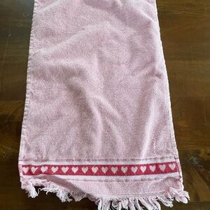 Pink Towel with Heart Pattern
